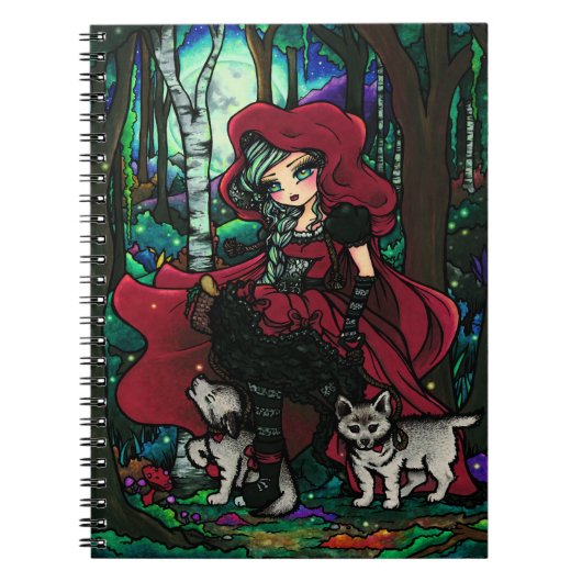 Red Riding Hood Girl Fairy Fantasy notebook Notitieboek (Voorkant)