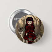 "Red Riding Hood in herfst"-Button Ronde Button 5,7 Cm (Voorkant /achterkant)