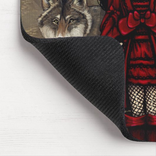 "Red Riding Hood in herfst" Mousepad Muismat (Hoek)