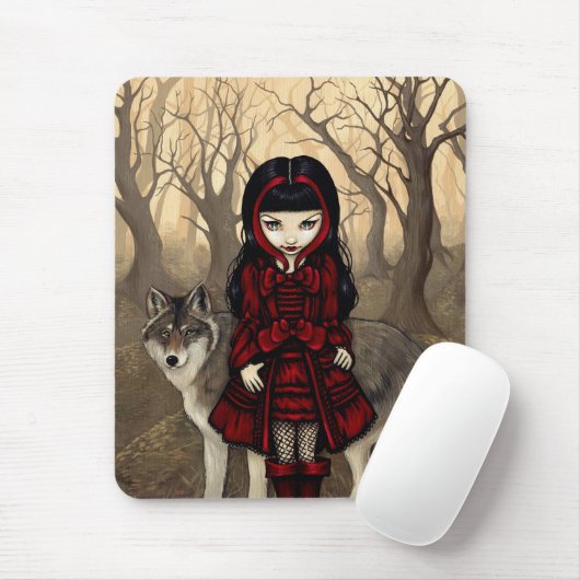 "Red Riding Hood in herfst" Mousepad Muismat (Met muis)