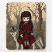 "Red Riding Hood in herfst" Mousepad Muismat (Voorkant)