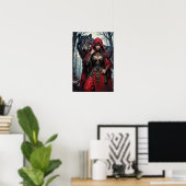 Red Riding Huntress with Wolves Poster (Thuiskantoor)