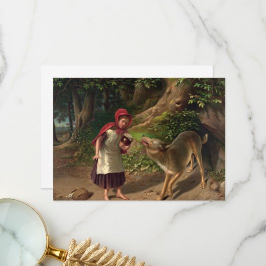 Red-Ridinghood and the wolf by William Beard Bedankkaart (Voorkant / Achterkant in situ)