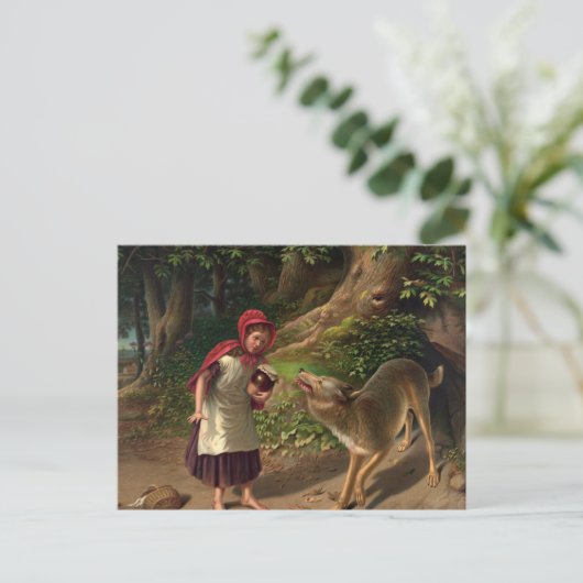 Red-Ridinghood and the wolf by William Beard Briefkaart (Staand voorkant)