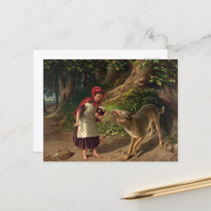 Red-Ridinghood and the wolf by William Beard Feestdagenkaart