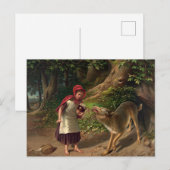 Red-Ridinghood and the wolf by William Beard Feestdagenkaart (Voorkant / Achterkant)