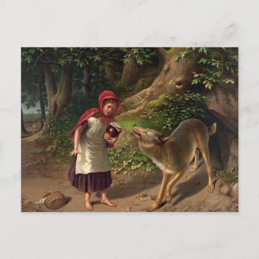 Red-Ridinghood and the wolf by William Beard Feestdagenkaart (Voorkant)