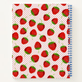 Red Ripe Strawberry en Stippen Pattern Journal Notitieboek (Achterkant)