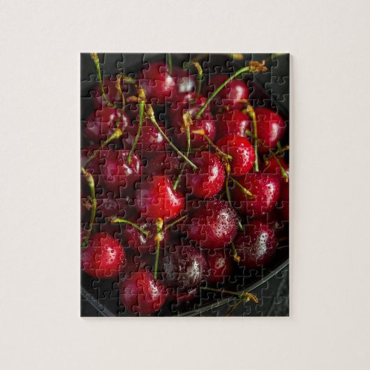 Red Ripe Sweet Cherries Berries Food Fruit Legpuzzel (Verticaal)