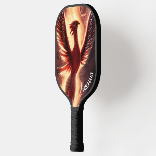 Red Rising Phoenix met brandende vlammen Pickleball Paddle (Links)