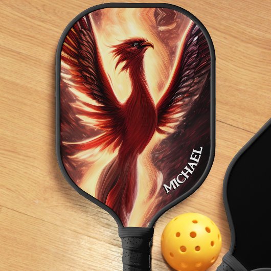 Red Rising Phoenix met brandende vlammen Pickleball Paddle