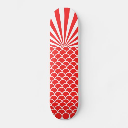 Red Rising Sun Japans geïnspireerd patroon Skateboard (Voorkant)