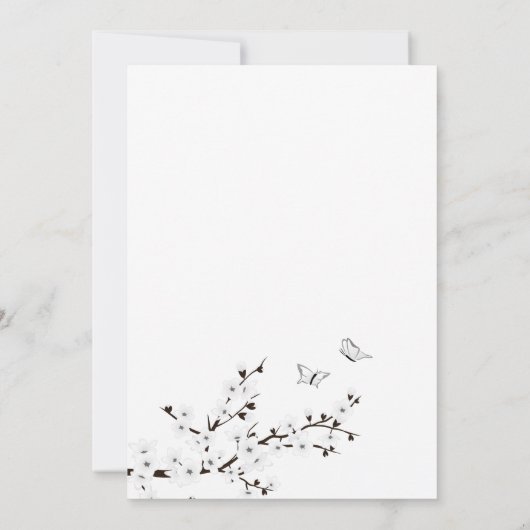 Red Rising Sun White Cherry Blossom | Weddenschap Kaart (Achterkant)