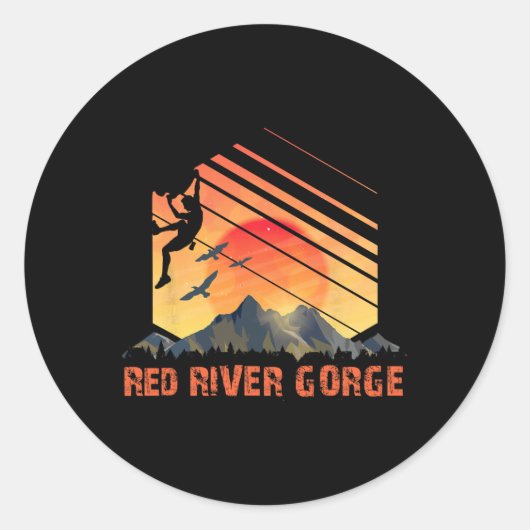 Red River Gorge - Climbing Rock Climbing Red River Ronde Sticker (Voorkant)