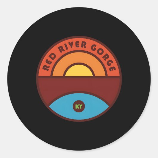 Red River Gorge Kentucky Trail Ronde Sticker (Voorkant)