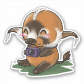 Red River Hog Fotograaf Sticker (Voorkant)