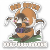 Red River Hog Fotograaf Sticker (Voorkant)