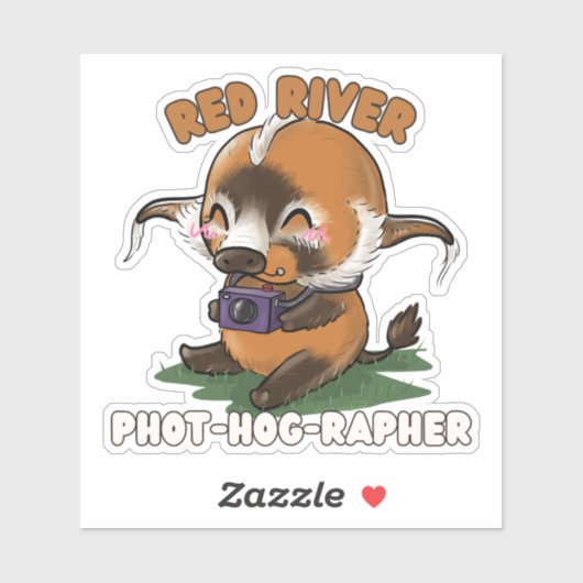 Red River Hog Fotograaf Sticker (Vel)