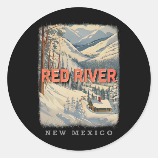Red River New Mexico NM Skiën Extravaganza SD778 Ronde Sticker (Voorkant)