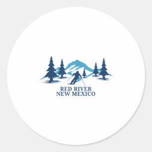 Red River New Mexico Ski Resort Skiër _1 Ronde Sticker