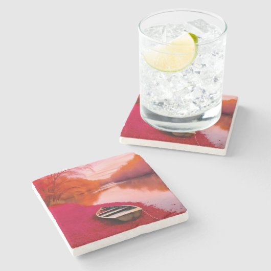 Red River Sunrise Stenen Onderzetter (Zijkant)