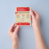 Red Riviera Maya Mexico Wedding Welkom Letter Flyer (Hand)