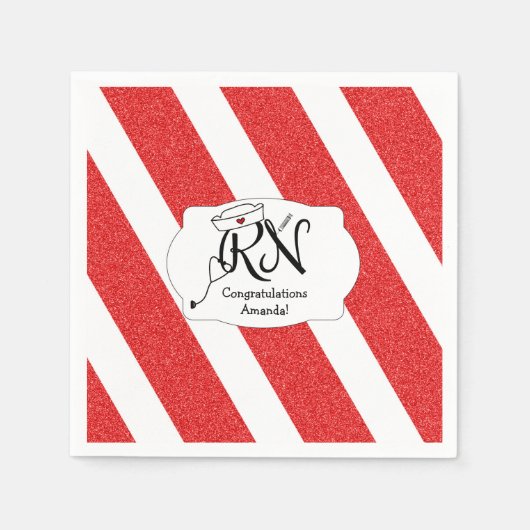 RED RN afstudeerfeest decor, verpleegster servet (Voorkant)