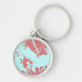 Red "Road King" Industriële Abstracte Sleutelhange Sleutelhanger (Voorkant)