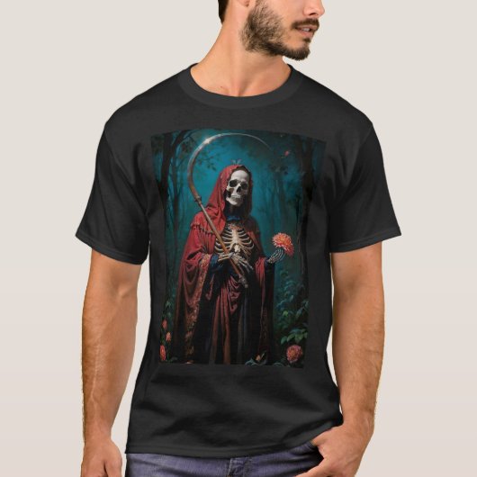 Red Robe Santa Muerte T-shirt (Voorkant)