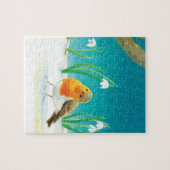 Red Robin Bird Illustration Legpuzzel (Horizontaal)