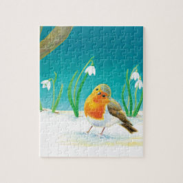 Red Robin Bird Illustration Legpuzzel