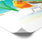 Red Robin Bird Illustration Poster (Hoek)