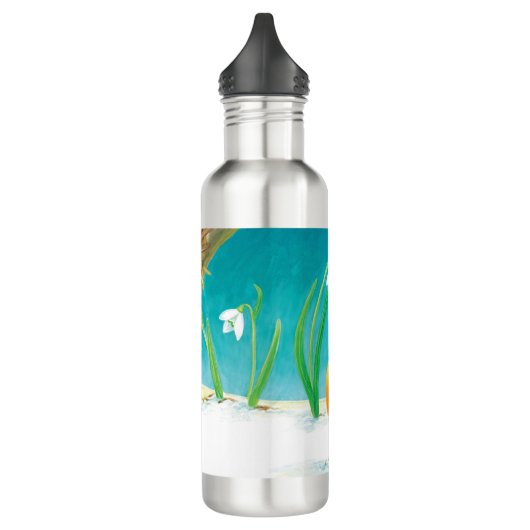 Red Robin Bird Illustration Waterfles (Links)