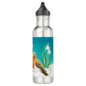 Red Robin Bird Illustration Waterfles (Rechts)