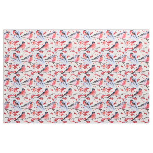 Red Robin Bird Pattern Stof (Yard (91,4 cm))