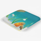 Red Robin Bird & Snowdrops Illustratie Papieren Bordje (Gebogen)