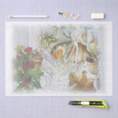 Red Robin Bird Squirrel Winter Kerstmis Tissuepapier (Craft)