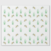 Red Robin Birds and Snowdrops, Galanthus nivalis Cadeaupapier (Vlak)