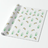 Red Robin Birds and Snowdrops, Galanthus nivalis Cadeaupapier (Uitgerold)