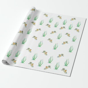 Red Robin Birds and Snowdrops, Galanthus nivalis Cadeaupapier