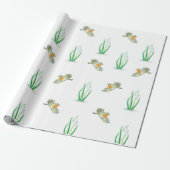Red Robin Birds en Snowdrops Spring Patroon Cadeaupapier (Uitgerold)