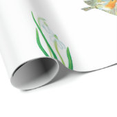 Red Robin Birds en Snowdrops Spring Patroon Cadeaupapier (Rol Hoek)