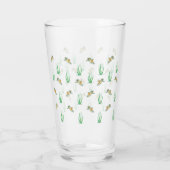 Red Robin Birds en Snowdrops Spring Patroon Glas (Achterkant)