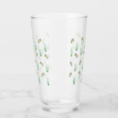 Red Robin Birds en Snowdrops Spring Patroon Glas (Links)