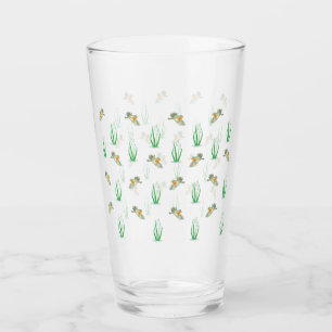 Red Robin Birds en Snowdrops Spring Patroon Glas