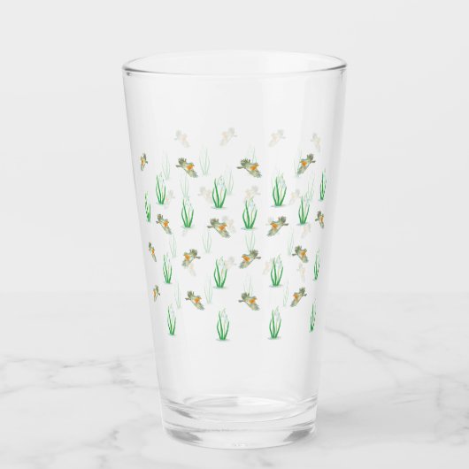Red Robin Birds en Snowdrops Spring Patroon Glas (Voorkant)