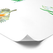 Red Robin Birds en Snowdrops Spring Patroon Poster (Hoek)