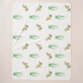 Red Robin Birds en Snowdrops Spring Patroon Sherpa Deken (Voorkant)