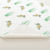 Red Robin Birds en Snowdrops Spring Patroon Sherpa Deken (3/4)