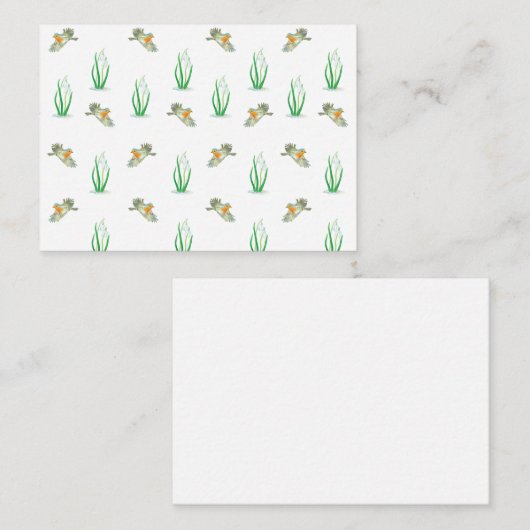 Red Robin Birds en Snowdrops Spring Pattern Informatiekaartje (Voorkant / Achterkant)